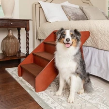 PetSafe CozyUp Folding Wood Pet Steps - Dog and Cat Stairs - Lightweight Dura...