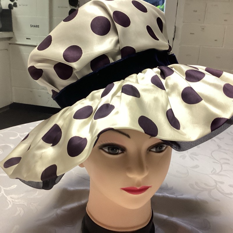Vintage Blue And White Polkadot Hat Must See Wide Brim Absolutely Adorable Usa M