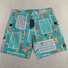 NWT William Murray Shorts Men 34 Golf Swim Fish Outta Water Hazard Seafoam Green