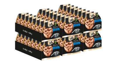 3x16x60g Sheba Katzenfutter Nassfutter Schale Filets Huhn & Thunfisch MSC