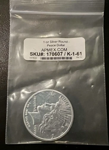 1 oz .999 Fine Silver Round – Peace Dollar Design