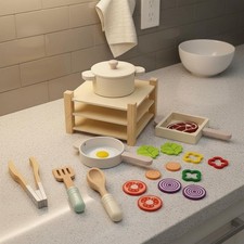 Wooden Kitchen Toy Set Realistic Simulation Wooden Kitchen Playset Educational