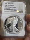 2021-W Proof $1 Type 2 American Silver Eagle NGC PF70UC Brown Label
