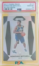Donovan Mitchell 2017-18 Panini Prizm #117 Silver Prizm RC PSA 10 Spida Perfect