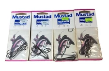 Lot of 4 Mustad Fresh Water Hooks 3191 Size 1/0 – 8 Per Pack