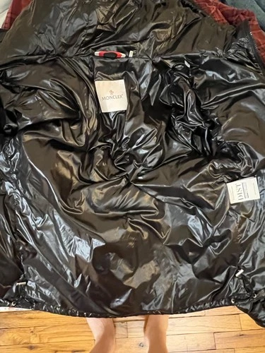 Moncler Lafond Black Nylon Down Jacket Men's Size 2 Hooded Glossy Puffer Jacket image 15