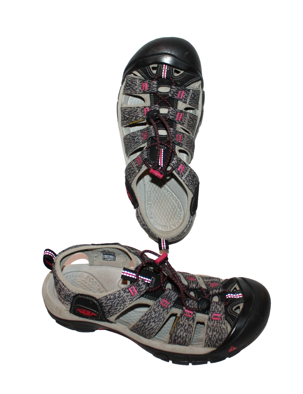 Sandali Keen donna taglia 9 Newport H2 nero e grigio punta chiusa sandalo acqua