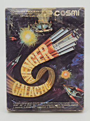 Atari Computer Boxed Video Game Disk - Galactic Avenger - Complete Working