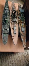 3 Very Large WW2 Battleships Made From Diecast And Wood Hand Crafted By A...