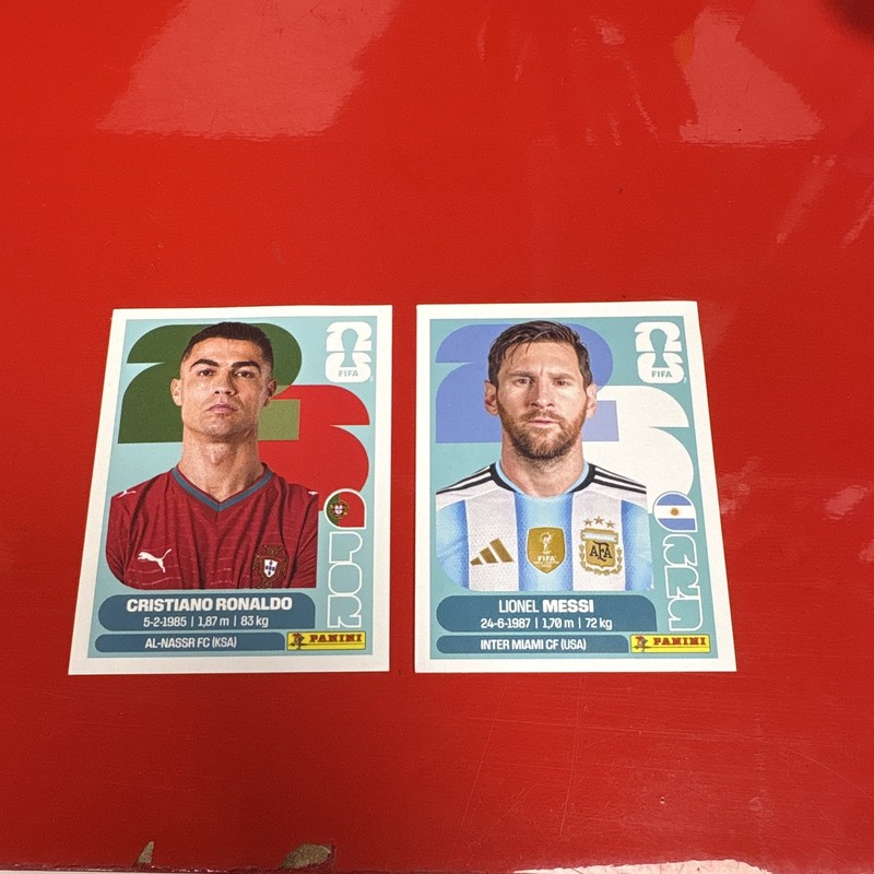 Panini FIFA World Cup 2026 Messi Inter Miami ARG 17 & Ronaldo POR 15 2-Card Lot
