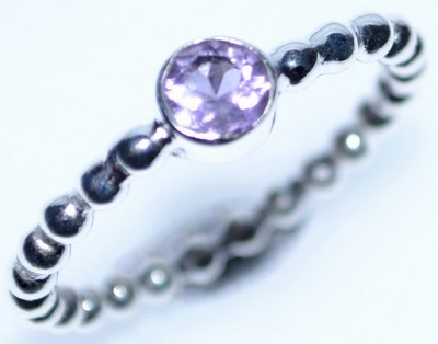 Amethyst Ring Gemstone 925 Sterling Silver Band Signature Rings Stack Size K - U