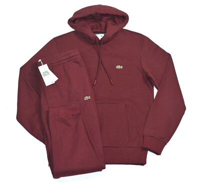 Lacoste Sweat Suit Fleece Hoodie Sweatpants Set Mens Size M / 4