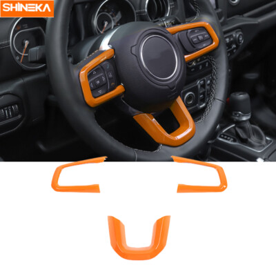 Steering Wheel Cover Trim Decoration For Jeep Wrangler JL Gladiator 2018+ Orange