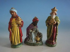 3 Krippe Figuren Figur Heilige Drei K&ouml;nige um 1920 wohl Hausser ?(0521-036)