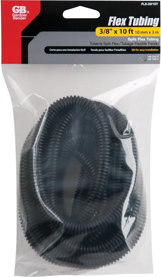 Tubo flexible dividido 3/8'' D x 10' L polipropileno - Gardner Bender FLX-3810T 2-PK Foto 2 de 4