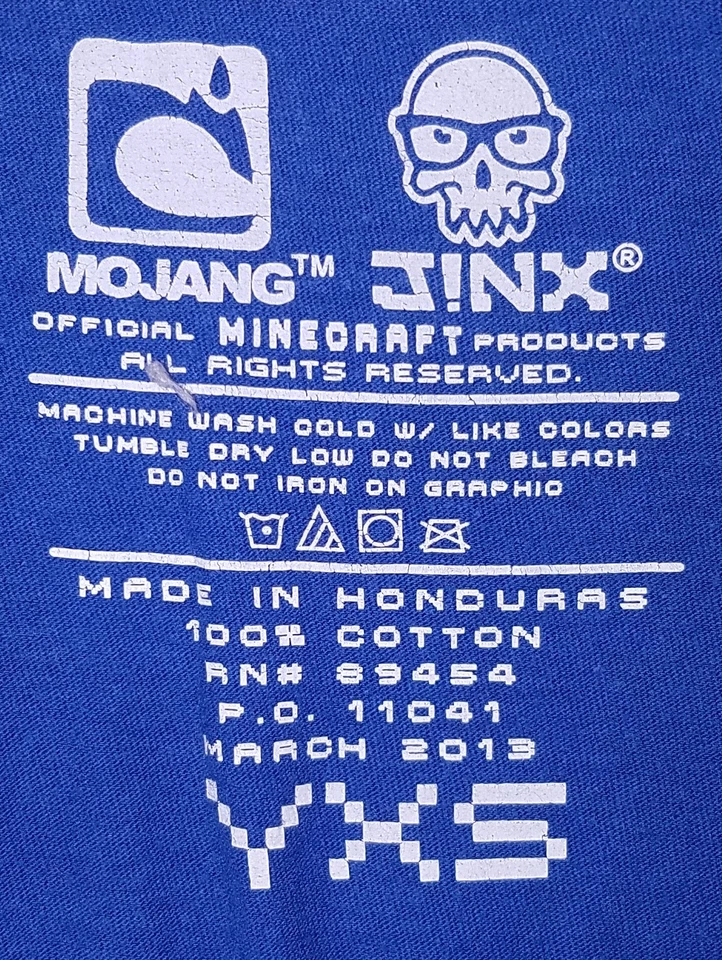 Camiseta Oficial Videojuego Minecraft Run Away Azul - Juvenil Extra Pequeña Foto 3 de 3