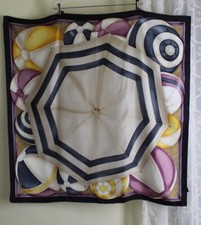 Gucci 34" Exquisite Umbrella Balls Signed Silk Scarf 1990s likely Tom Ford