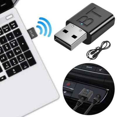 Bluetooth 5.0 Audio Transmitter Receiver AUX USB Dongle Adapter Wireless K5P5
