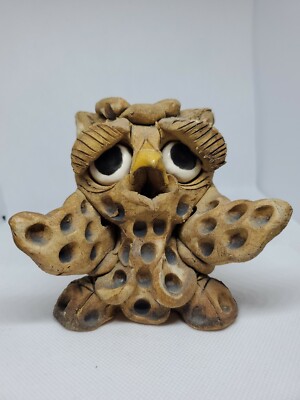 Vintage Hindt Art Pottery Carved Sculpture Clay Signed. 