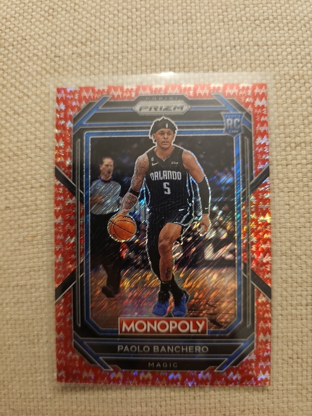 2022 Prizm Monopoly Paolo Banchero Red Money Shimmer Prizm #/100 #66
