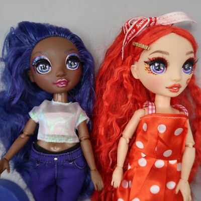 2 Rainbow High Cheer Ruby & Krystal Bailey 11'' Articulated Fashion Doll Lot