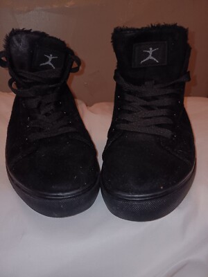 Womens Faux Fur Lined Sneakers Faux Suede Lace Up Black Siz US 8 Xtra memoryfoam