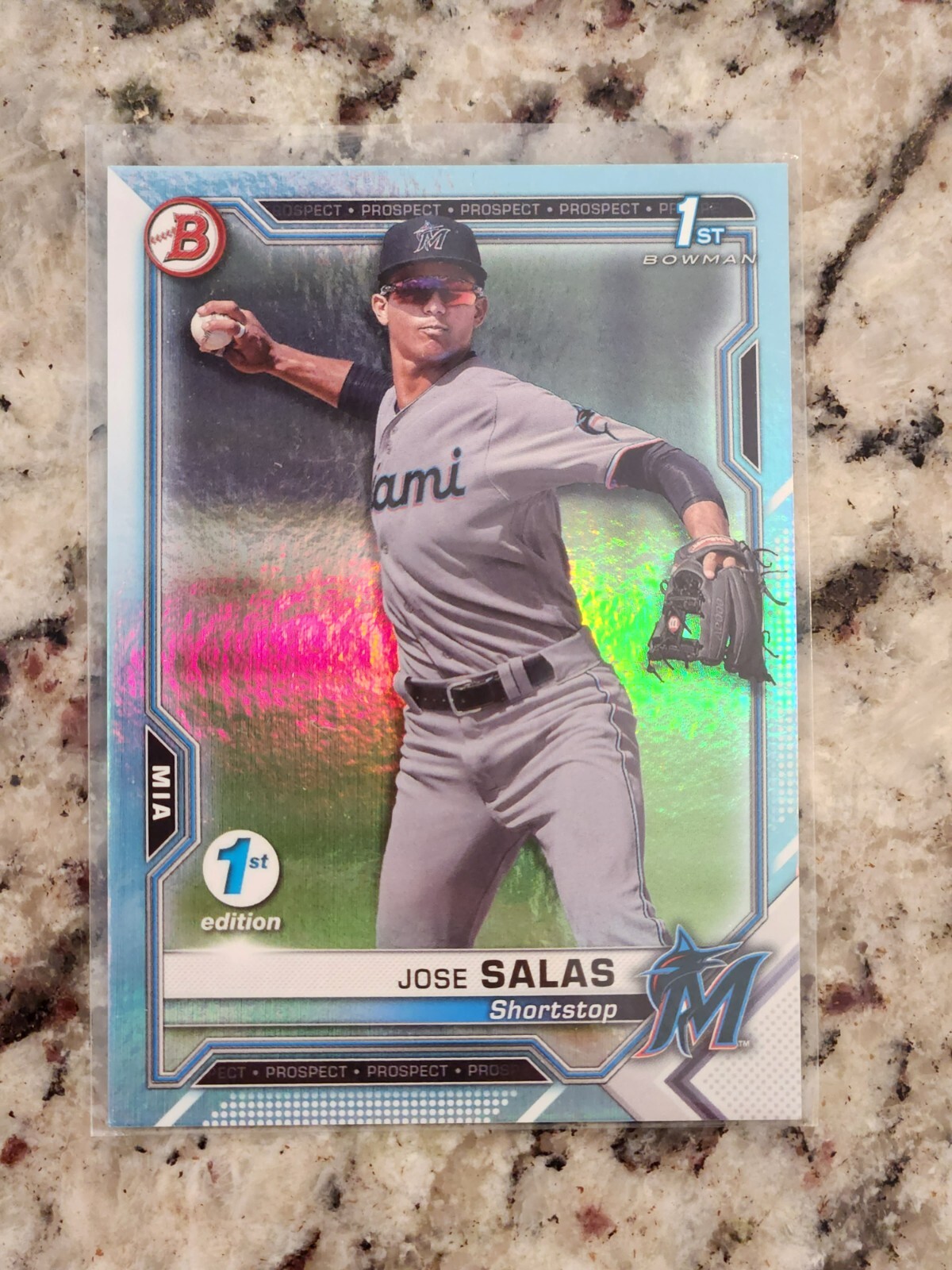 2021 Bowman 1st Edition Sky Blue Foil Jose Salas #BFE-110