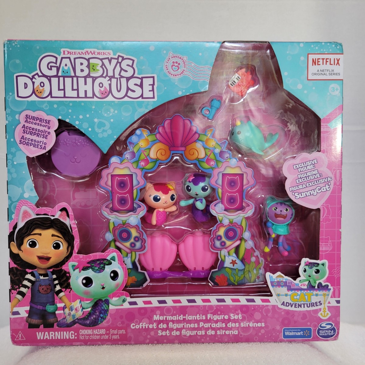 Gabby's Dollhouse Cat Adventures MERMAID-LANTIS FIGURE Playset Sunny Cat New - Main Image