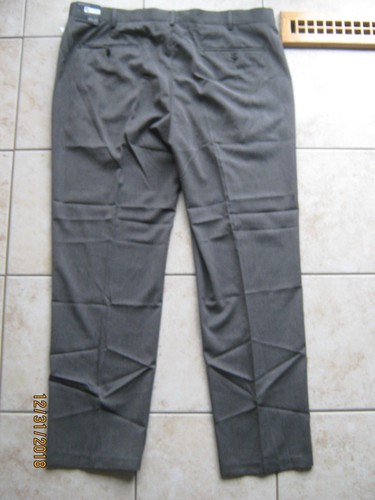New Men's Van Heusen Studio 40 x 32 Slim Fit Gray Dress Suit Pants No Iron 40x32 - Picture 5 of 6