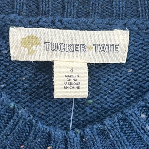 Tucker + Tate Sweater Boys 4 Navy Christmas Holiday Elephant Woolly Mammoth NWT - Picture 4 of 5