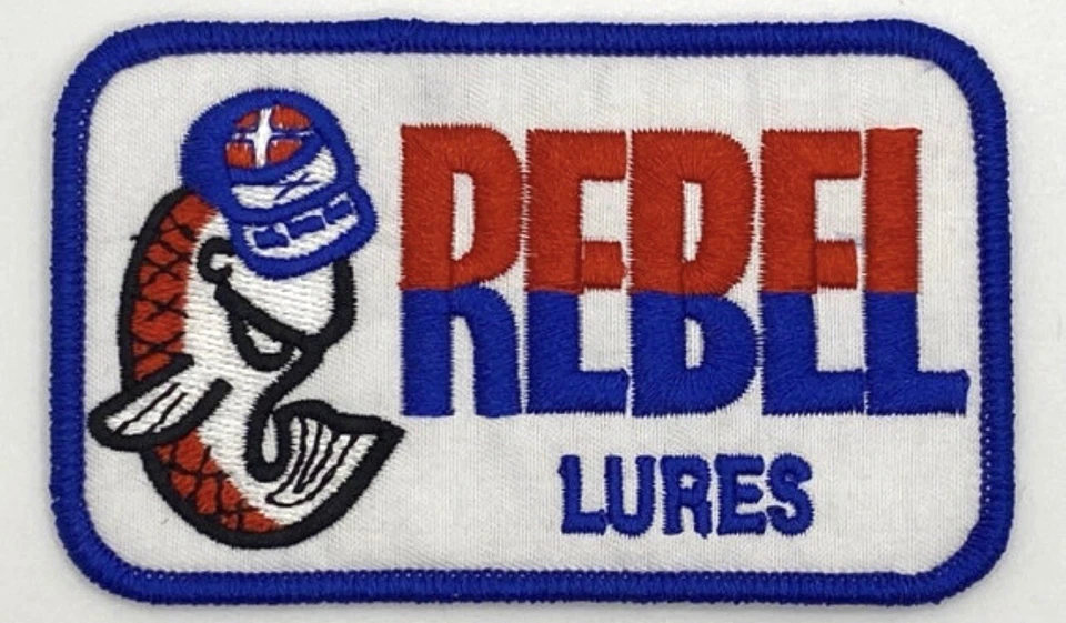 Rebel Lures Fishing Patch Vintage Style Retro Sew Iron Patch Hat Cap