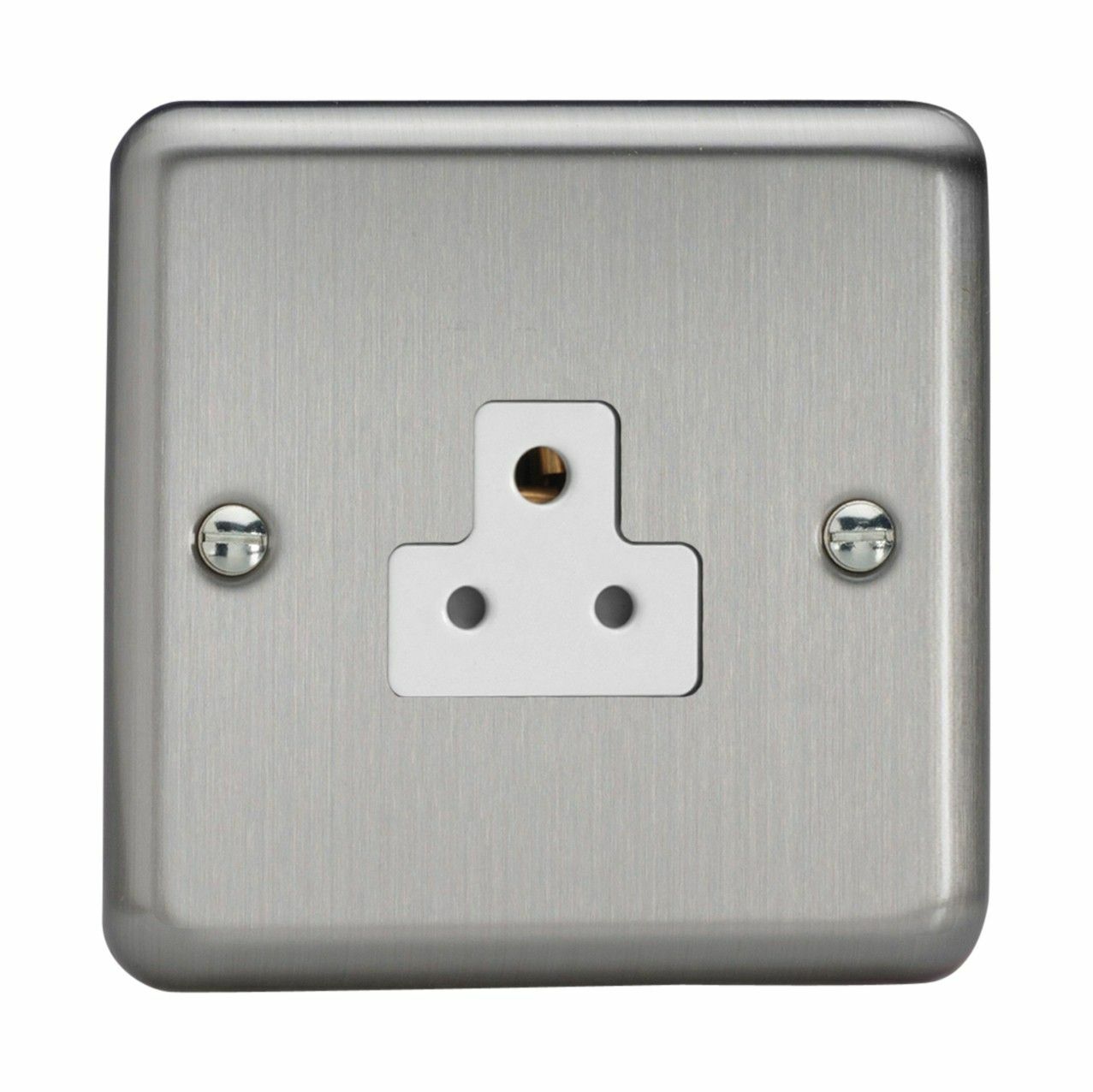 Varilight XSRP2AW Classic Matt Chrome 1 Gang 2A Round Pin Plug Socket