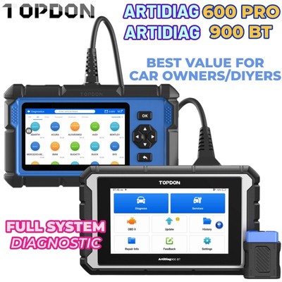 2025 TOPDON ArtiDiag 600PRO/900BT OBD2 Scanner Full System Diagnostic ECU Coding