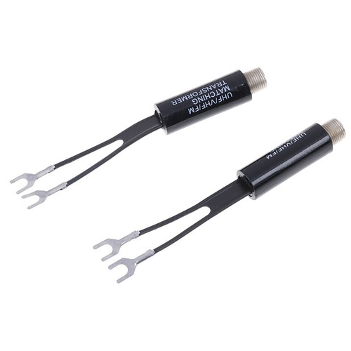 2Pcs UHF/VHF/FM/TV F cable75-300Ohm balun antenna matching transformer adapte_cd - Picture 5 of 10