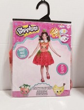 HALLOWEEN COSTUME Girls Shopkins Strawberry Kiss Dress Headband Sz 4-6x NEW