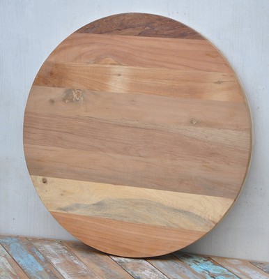 Reclaimed Rustic Barn Wood Handmade 24 Round Solid Wood Neutral