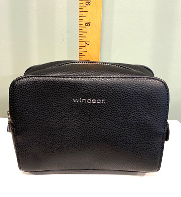 WINDSOR Lufthansa First Class Amenity Kit/Bag EMPTY Black (Int & Ext) Used Good
