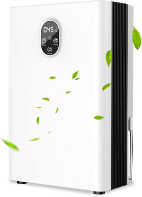 95OZ 1000 Sq.Ft Quiet Home Dehumidifier - Drain Hose, Reusable Filter,Sleep Mode