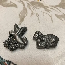 VTG Torino Pewter Hummingbird Brooch And Lamb Sheep  Boxes READ
