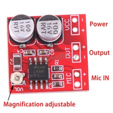 NEW DC 5V-12V LM386 electret microphone power amplifier board gain 200 times