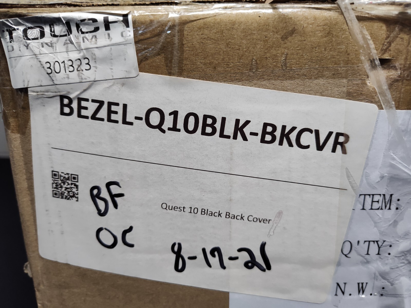 Touch Dynamic BEZEL-Q10BLK-BKCVR Back Cover for Quest 10