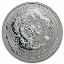 2012 P Australia Silver Lunar Series II Year of the Dragon 1/2 oz - BU