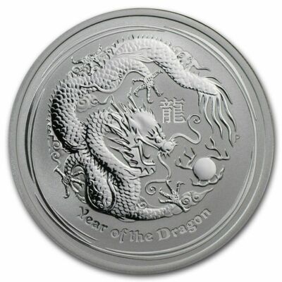 2012 P Australia Silver Lunar Series II Year of the Dragon 1/2 oz