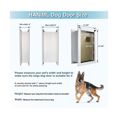 Extra Large Dog Door for Walls Heavy Duty Aluminum Doggy Door with