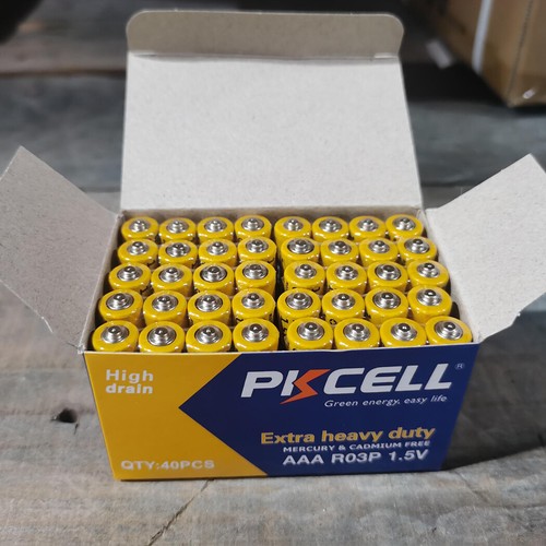 40pcs/box Extra Heavy Duty AAA Batteries R03P E92 UM4 ND61R 1.5V Zinc