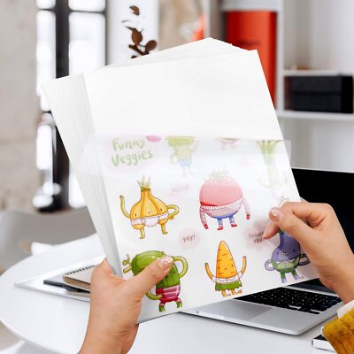 Lot 20 Clear Printable Vinyl Sticker Paper Waterproof 8.5x11 for inkjet Cricut