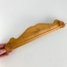 Vintage 60s Handmade Wooden Tie Holder Rack Moose Detail Rustic Primtive Cabin