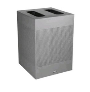 Rubbermaid Commercial 2182675 Silhouettes 34 Gal Square Indoor Metal Can,