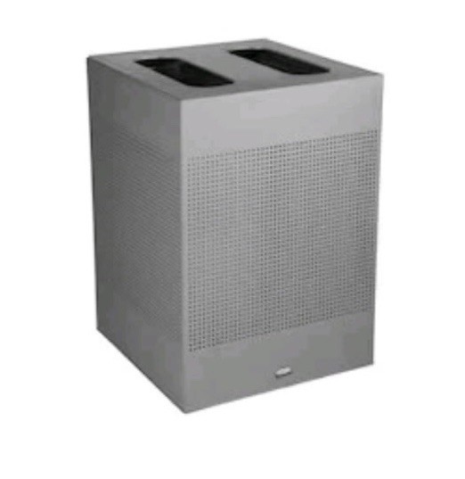 Rubbermaid Commercial 2182675 Silhouettes 34 Gal Square Indoor Metal Can,