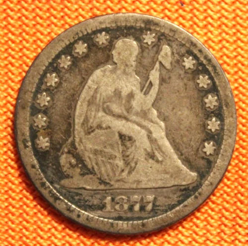 1877 Philadelphia Mint Silver Seated Liberty Quarter